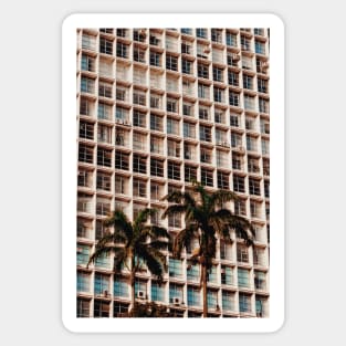 Building Pattern with Palm Trees - Aesthetic Sticker